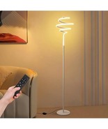 HOMKEA Modern Floor Lamp Spiral LED with Remote &amp; Footswitch, 61 inch- W... - $109.63 CAD