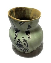 Green and Yellow Hand Made Ceramic Plant Pot 5 inches high - £5.86 GBP