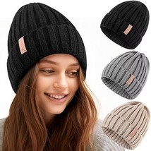 3 Pack Womens Winter Knitted Beanie Hat 3PCS,Warm Knit Fashionable Caps (BLG) - £15.55 GBP