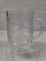 Princess House Fantasia Clear Coffee Cups Mugs Poinsettia - £6.78 GBP