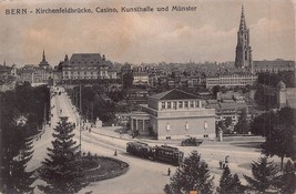 BERN SWITZERLAND~KIRCHENFELDBRUCKE CASINO KUNSTHALLE TRAM~1923 PHOTO POS... - £8.67 GBP