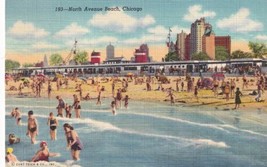 North Avenue Beach Chicago Illinois IL 1950 Postcard D53 - £2.35 GBP