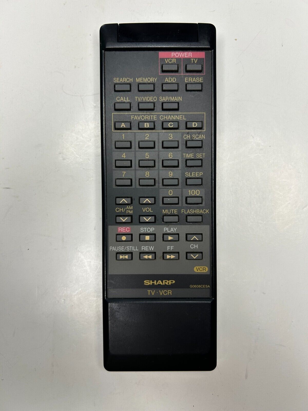 Sharp G0608CESA TV VCR Remote, OEM for 25RV79 27RC379 27RV729 27RV749 27RV79  			