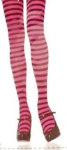 Gothic Wonderland Womans Fashion Tights Pink &amp; Black Striped One Size Fi... - £7.08 GBP