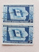 Scott 942 Iowa Statehood Centennial 1946 3c US Plate Block 2 Used Stamps - $0.98