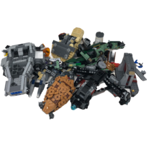 Lot of 4 lbs Lego Random GLUED Pieces Space Star Temple Green Brown Gray - £37.58 GBP