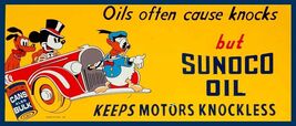 Sunoco Oil Metal Advertising Sign Donald Duck/Mickey - $69.95
