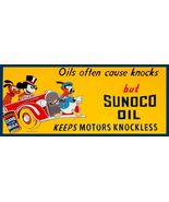 Sunoco Oil Metal Advertising Sign Donald Duck/Mickey - $69.95