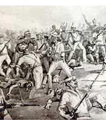 San Juan Hand To Hand Combat Spanish American War 1899 Victorian Print D... - €25,75 EUR