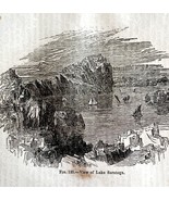 Lake Saratoga New York Encampment 1845 Woodcut Print Victorian Revolutio... - $733.36 MXN