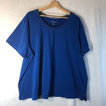 Catherines Size 3x 26/28 Bright Blue Knit Tee Shirt Suprema Collection C... - £19.34 GBP