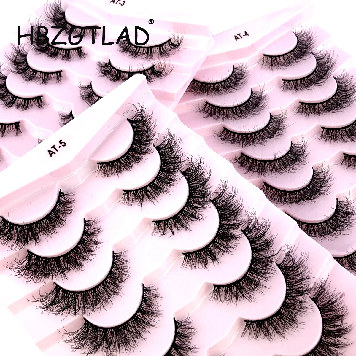 HBZGTLAD 7 Pairs Fluffy Faux Mink Lashes Short Messy Wispy Natural Eyelashes HBm - £19.25 GBP