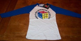 VINTAGE STYLE TEEN Juniors RUBIK&#39;S CUBE Puzzle Long Sleeve T-shirt MEDIU... - £15.53 GBP
