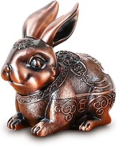 Vintage Table Ashtray With Lid Cigarette Outdoor Portable Windproof Metal Rabbit - £23.96 GBP