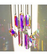 7 Pc Sun Catcher Crystal Prism Glass Brightly Colored RAINBOW Window Por... - $19.79