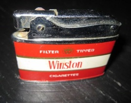 Vintage Coronet Winston Cigarettes Filter Tipped Flat Automatic Petrol Lighter - £15.72 GBP