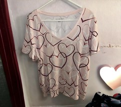Tommy Hilfiger Women&#39;s T-Shirt pink hearts Print Light Pink Size 1X  EUC - $20.74