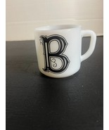 Vintage Federal Milk Glass Monogrammed Initial &quot;B&quot; Coffee Cup Mug USA D ... - $17.71 CAD