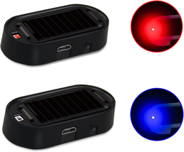 ANKIA 2PCS Solar Power Fake Car Alarm LED Light, Simulated Dummy Warning... - £14.77 GBP
