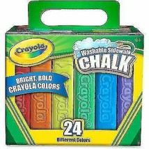 Lot of 2 Crayola Washable Sidewalk Chalk In Assorted Colors, 24 Count Each Box - £10.15 GBP