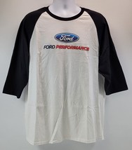 S) Ford Performance Men Raglan Baseball Black White 3/4 Sleeve T-Shirt XXL - $7.91
