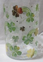 Yankee Candle Clear Crackle Large Jar Holder J/H ST PATS DAY greens gold rainbow - $71.53