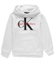 Calvin Klein Jeans Boy&#39;s Pullover Fleece Hoodie White Size Large 14-16 D... - $19.80