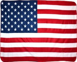 K&#39;s Novelties USA American Patriotic 50 Star Flag 50x60 Polar Fleece Blanket Thr - £14.24 GBP