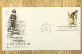Vintage US Postal History FDC 1969 Cover Easter Seal Society 50th Annive... - £7.61 GBP
