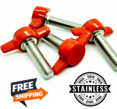3/8&quot; Thumb Screw T Bolts Red Butterfly Tee Wing Plastic Knob Stainless 4... - £10.35 GBP+