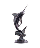 Sweet Success Hand Finished Brass and Marble Marlin Statue - £726.38 GBP