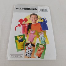Butterick B4209 Sewing Pattern Hand Puppets Soft Stuff Bear Pig Cat Dog Monkey - £7.62 GBP