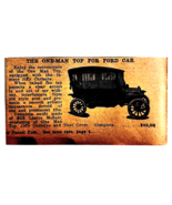 1917 One Man Top For Ford Cars Advertisement Chas Miller Automobilia F14B - €17,16 EUR