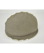 Estelle Allardale Beverly Hills Brown Wool Felt White Beaded Calot Hat 1... - $117.56 CAD