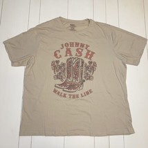 Johnny Cash Walk The Line Cowboy Boot T-Shirt XL - £13.55 GBP