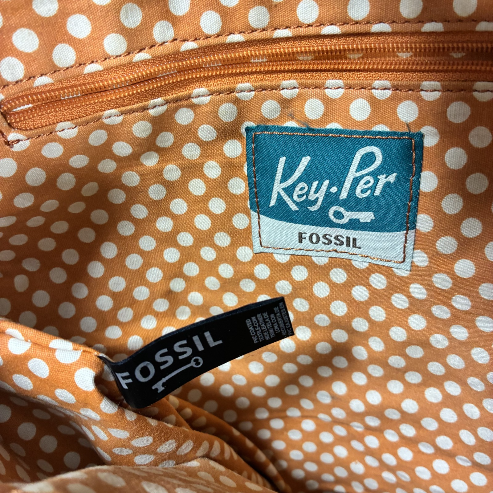 Fossil Calypso Key-Per ZB5125 Multi Feather PVC Coated Textile Crossbody Bag Item image 11