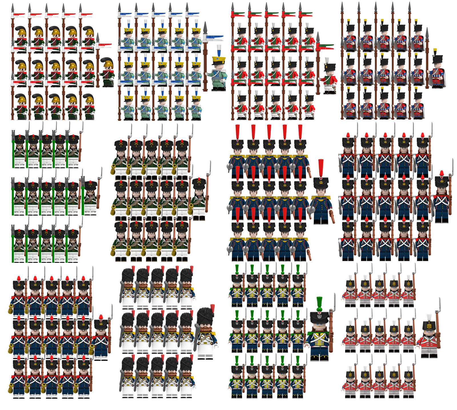 The Napoleonic Wars Custom Different Countries Army Soliders Minifigures Set C