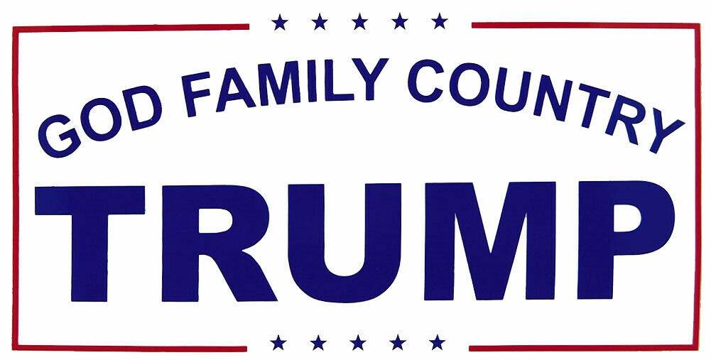 God Family Country Trump White Vinyl Decal Bumper Sticker - $2.88