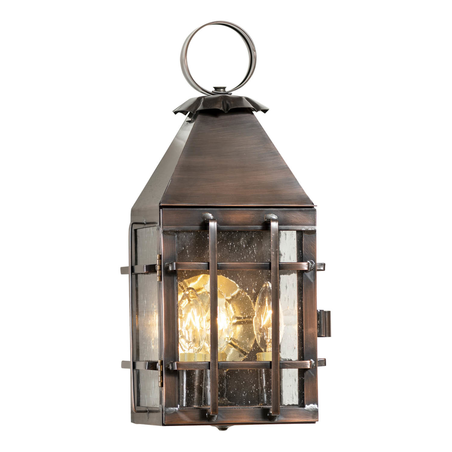 Irvins Country Tinware Barn Outdoor Wall Light in Solid Antique Copper - 3 Light - $331.60