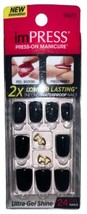 KISS Impress Press-On Nails Solid Pink &amp; Charms #56673 TEXT APPEAL (New/... - $12.86