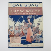 Walt Disney Snow White &amp; the Seven Dwarfs One Song Sheet Music Vintage 1937 - $19.99