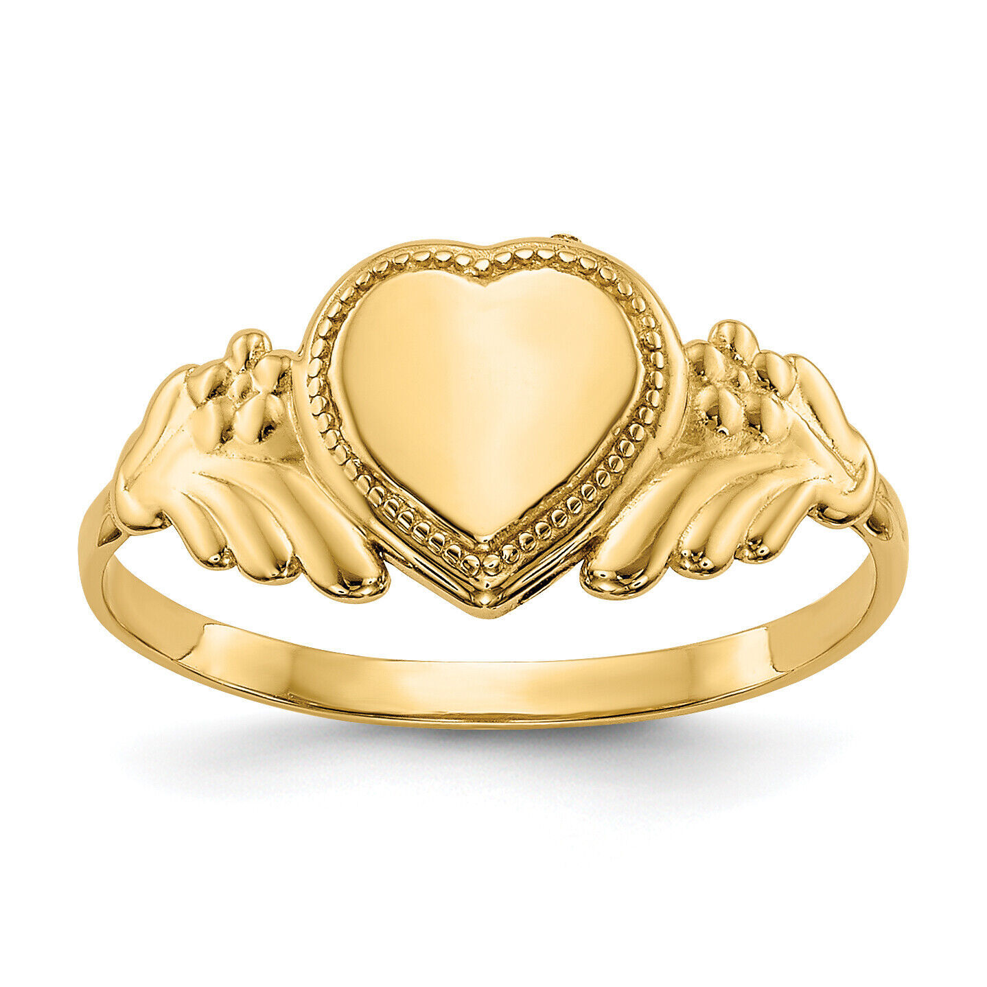 14k Polished Heart Baby Ring K5139 - £132.50 GBP