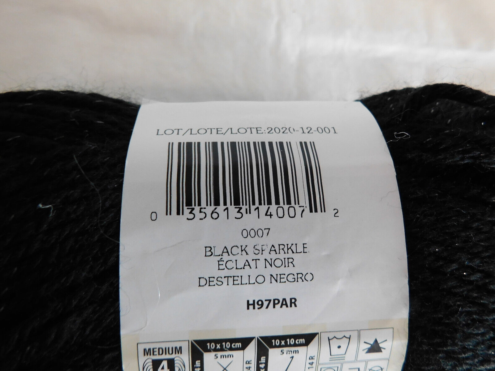 Primary image for Caron Simply Soft Party black Sparkle dye Lot 202012001