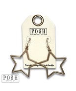 Matte Gold Finish Open Star Dangle Earring - $20.83 CAD