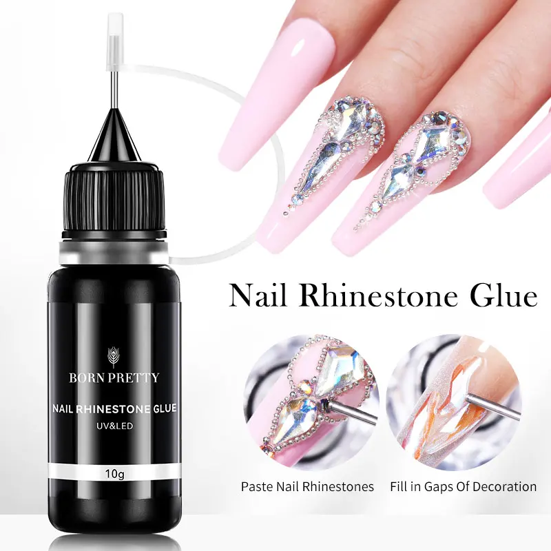 Play BORN PRETTY 10g Nail Rhinestone Adhesive Glue For Stick The Drill Tranparen - £22.91 GBP