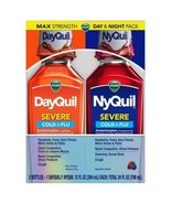DAYQUIL &amp; NYQUIL MAX STRENGTH COLD AND FLU SEVERE 12OZ EACH [2 PACK] Exp... - $420.78 MXN