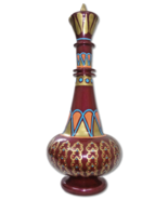 LT460 Jennie Genie Hand Painted Mouth-Blown Glass Burgundy Dream Bottle - £49.51 GBP