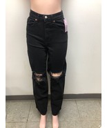 Wild Fable Women&#39;s Super-High Rise Distressed Straight Jeans - Black Sz ... - $24.13 CAD