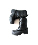 NIB HUNTER Original Shearling Lined Pac in Black Lace-up Rain Boots US 6... - £69.59 GBP