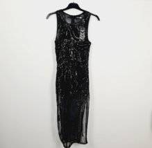 Boohoo - BNWT - PETITE - Sequin Sheer Overlay Dress - Black - UK 6 - £19.98 GBP